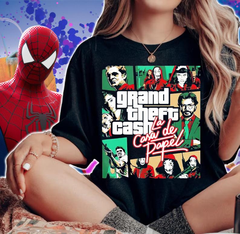 Grand Theft cash la casa de papel t-shirt