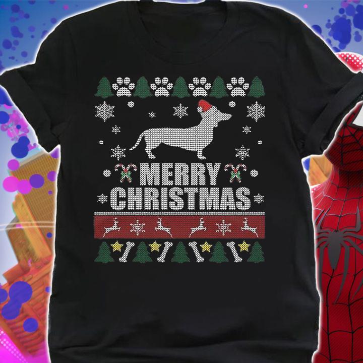Ugly Christmas Sweater Dachshund Dog T-shirt