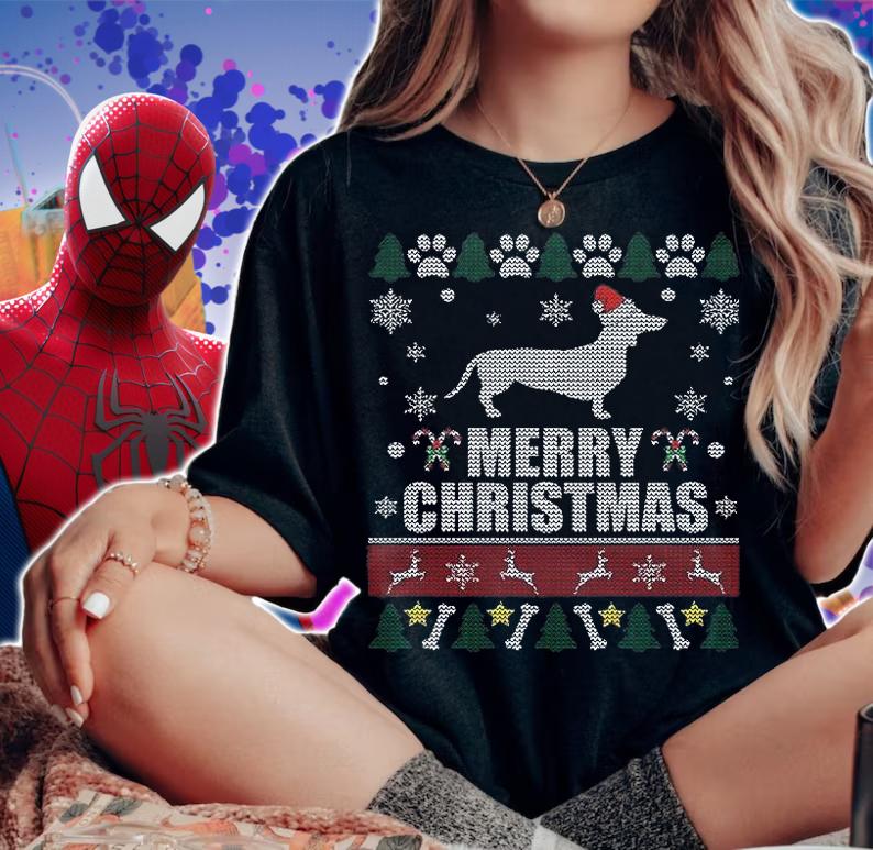 Ugly Christmas Sweater Dachshund Dog T-shirt