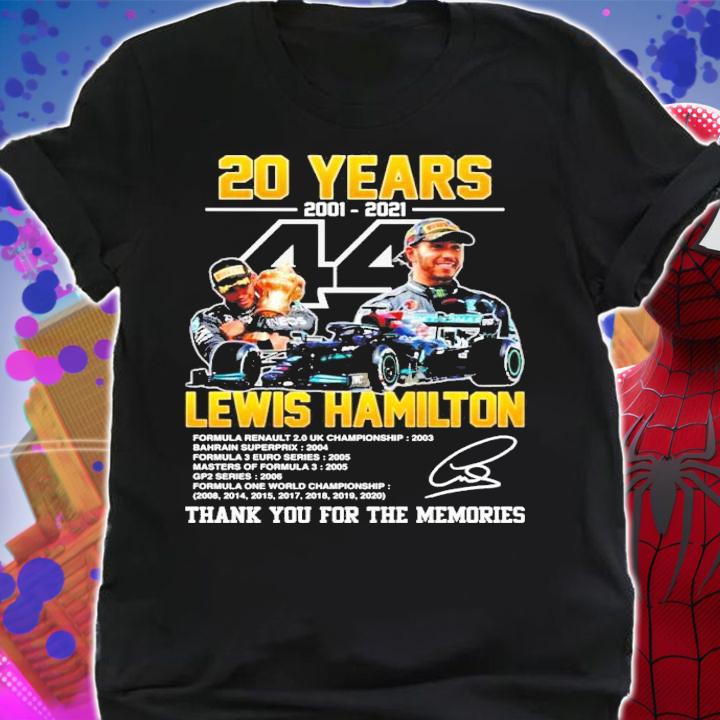 20 years 2001-2021 Lewis Hamilton signature shirt shirt