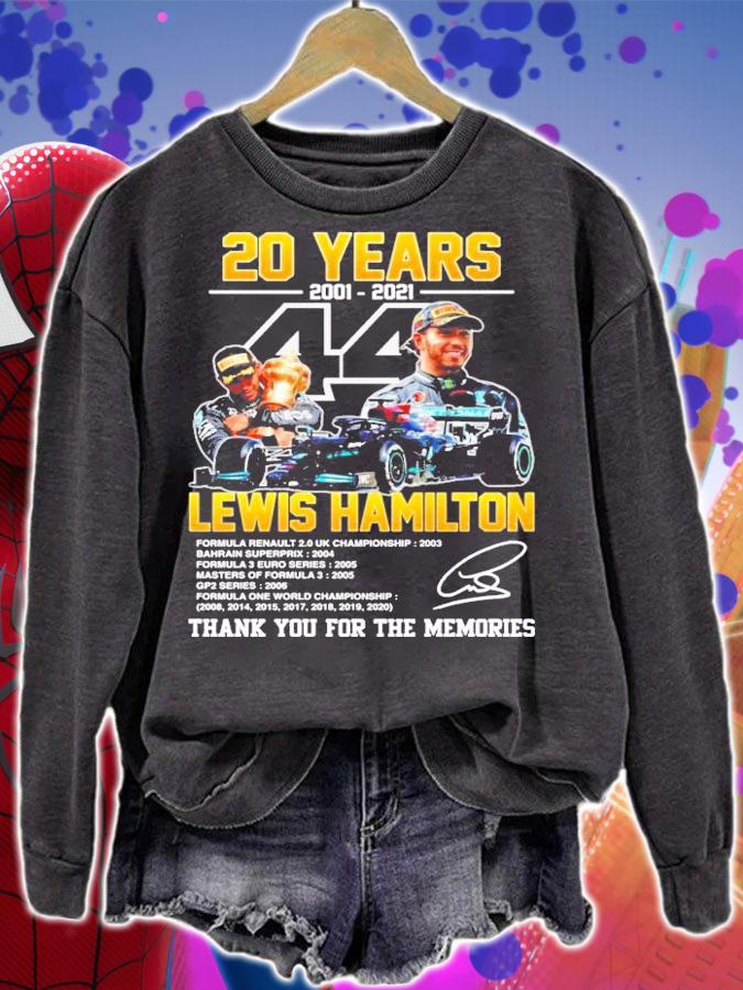 20 years 2001-2021 Lewis Hamilton signature shirt sweatshirt