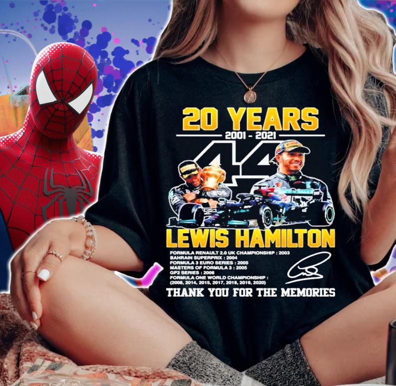 20 years 2001-2021 Lewis Hamilton signature shirt woman shirt