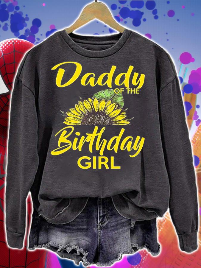Daddy Of The Birthday Girl Dad Sunflower Gifts T-Shirt