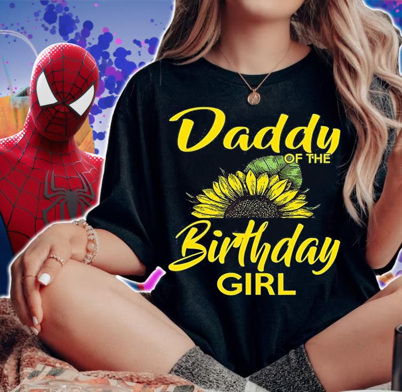 Daddy Of The Birthday Girl Dad Sunflower Gifts T-Shirt