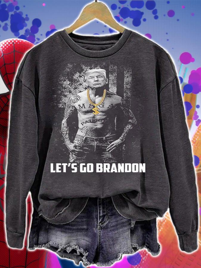 Let's Go Brandon Patriotic Gangster Anti Liberal Pro Trump T-Shirt sweatshirt