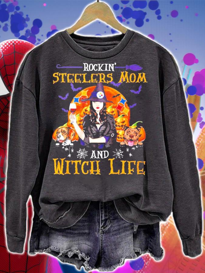 Pittsburgh Steelers Rockin' Steelers Mom And Witch Life Shirt