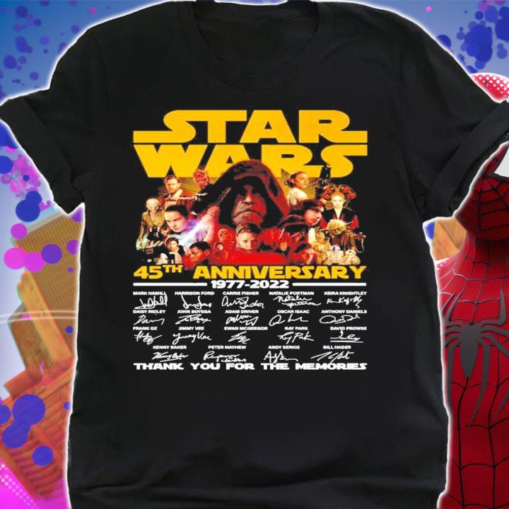 Star Wars 45th anniversary 1977-2022 signatures shirt shirt