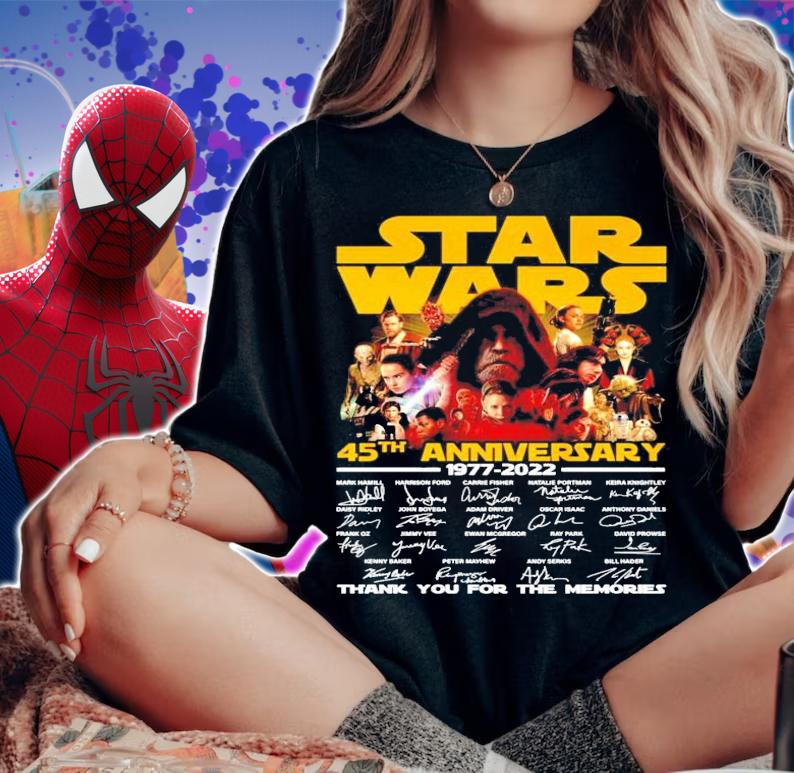 Star Wars 45th anniversary 1977-2022 signatures shirt woman shirt
