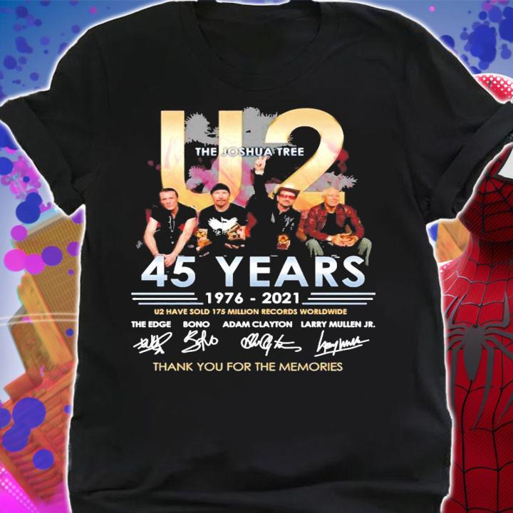 U2 The Joshua Tree 45 years 1976-2021 signatures shirt t-shirt shirt