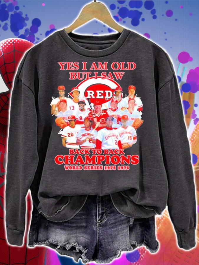 Yes I am old but I saw Cincinnati Reds all team signatures shirt