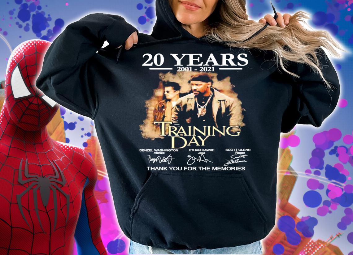 20 years 2001-2021 Training Day signature thank you for the memories shirt hoodie