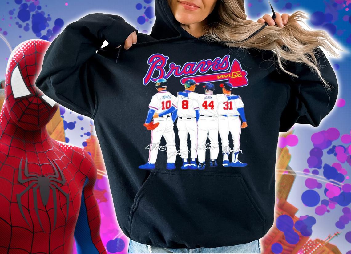 Atlanta Braves Chipper Joness Javy Lopez Hank Aarons and Greg Maddux signatures shirt