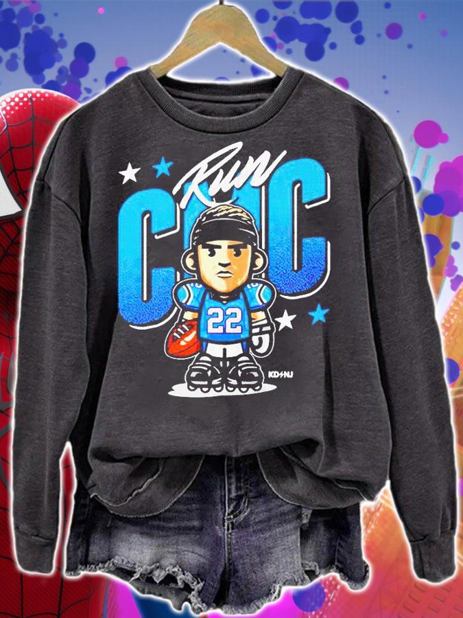 Christian McCaffrey cartoon CMC 22 Run football T-shirt