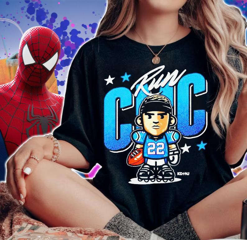 Christian McCaffrey cartoon CMC 22 Run football T-shirt
