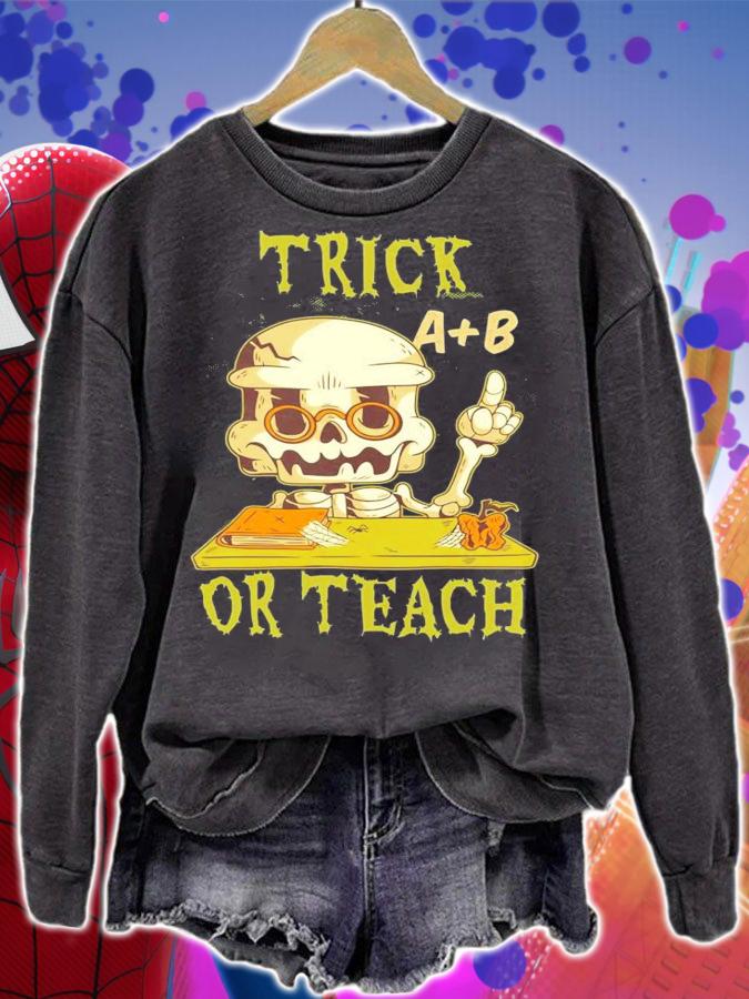 Halloween Trick A B Or Teach shirt sweatshirt