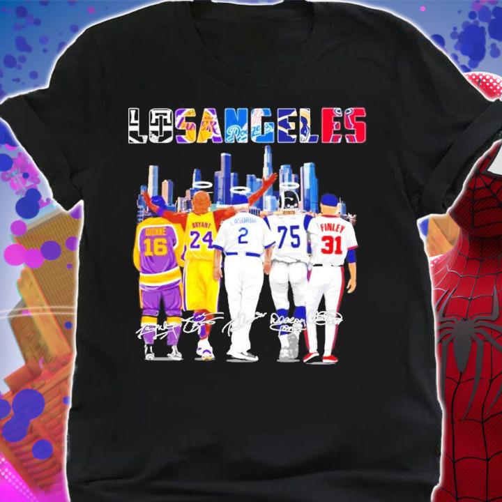 Los Angeles city Dionne Bryant Lasorda Deacon Jones Finley signature shirt