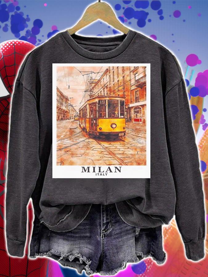 Milan Italy Travel Art Painting shirt sweatshirt