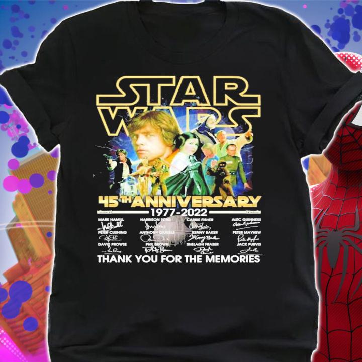 Official Star Wars 45th anniversary 1977-2022 signatures shirt