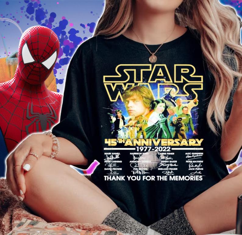 Official Star Wars 45th anniversary 1977-2022 signatures shirt