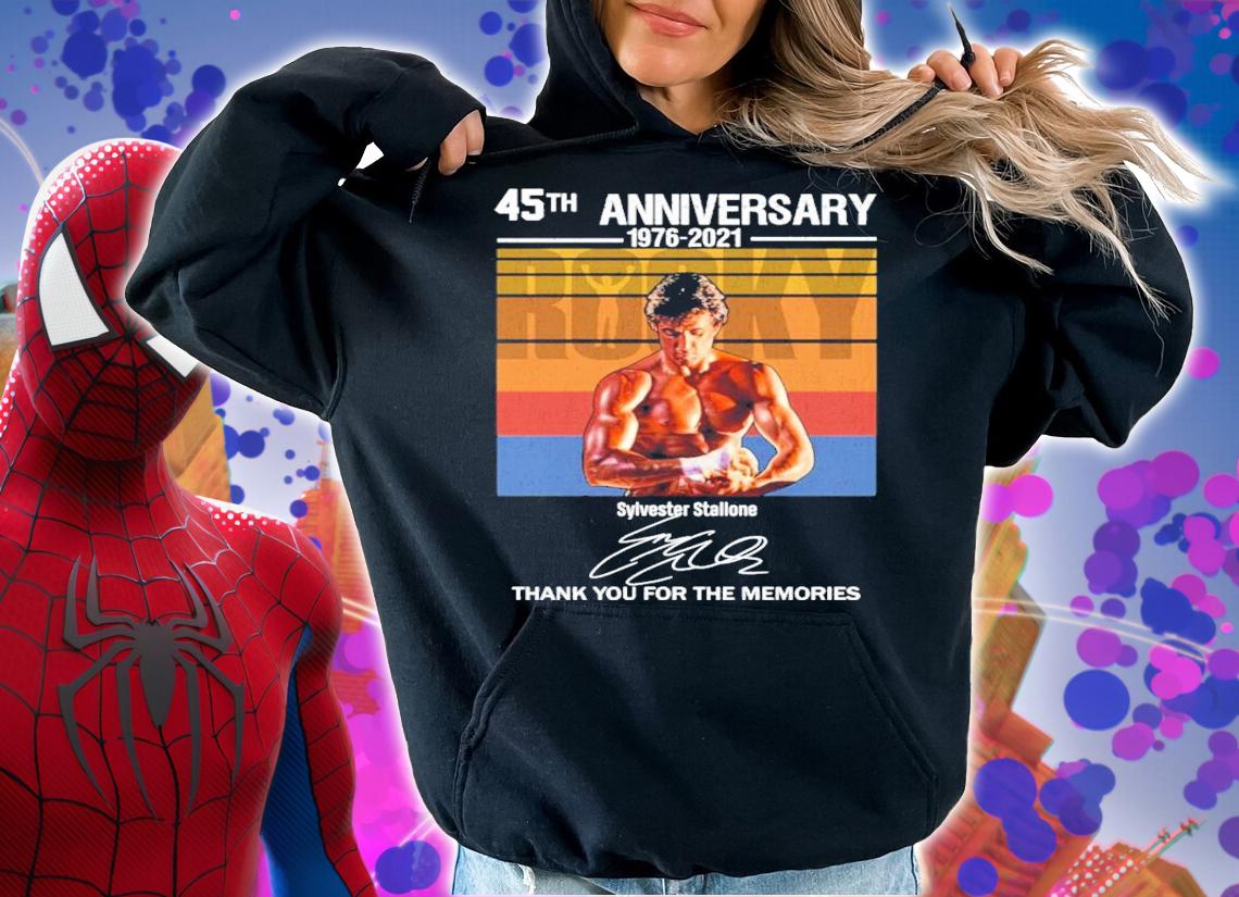 45th anniversary 1976-2021 Sylvester Stallone signature vintage shirt hoodie