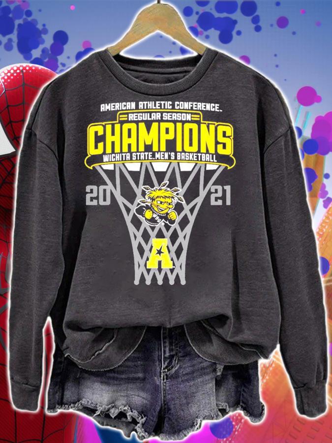 American athletic conference regular season Champions wichita state men's basketball 2021 shirt sweatshirt