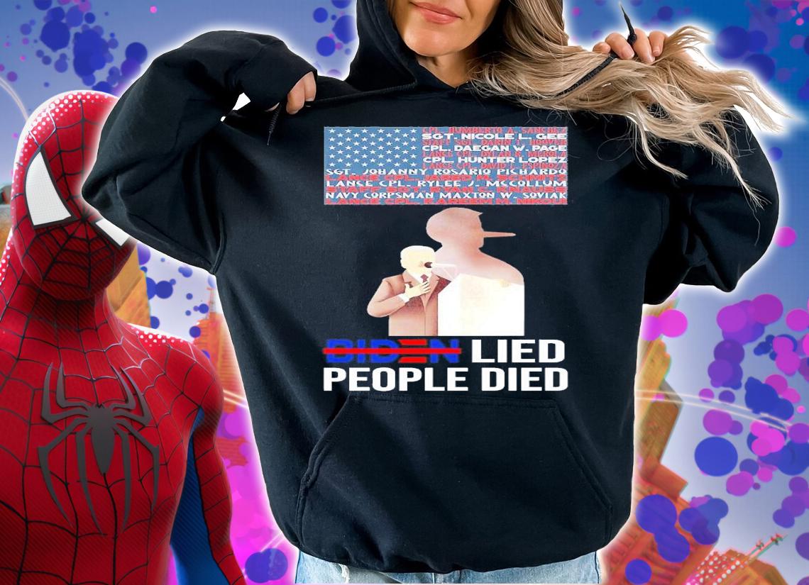 American Flag Biden Lied People Died Shirt