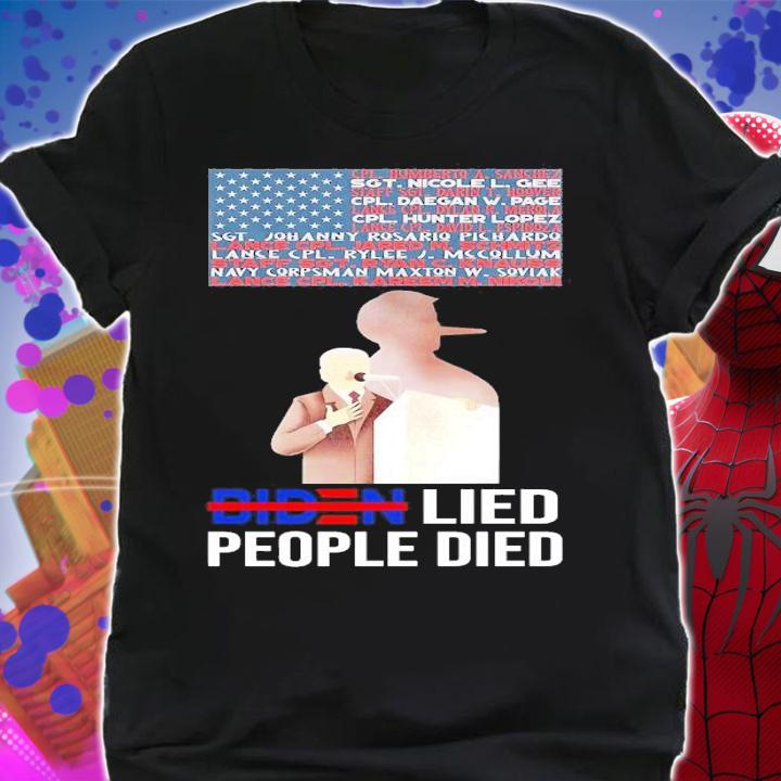 American Flag Biden Lied People Died Shirt
