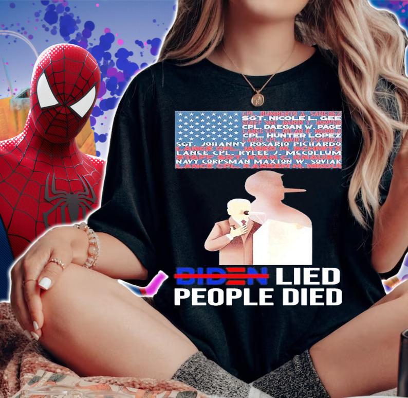 American Flag Biden Lied People Died Shirt