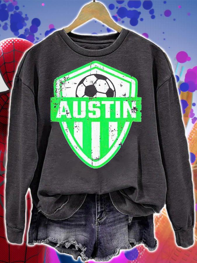 Austin Soccer Jersey Style Team Fan FC Texas Sports Verde T-shirt sweatshirt