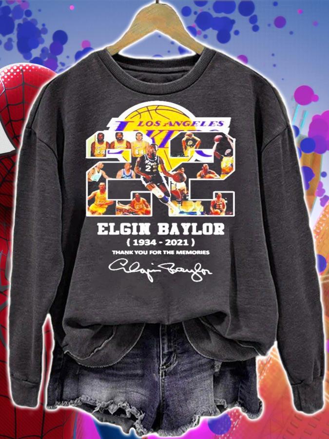 Los Angeles Lakers 22 Elgin Baylor 1934-2021 signature shirt sweatshirt