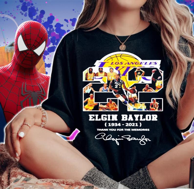 Los Angeles Lakers 22 Elgin Baylor 1934-2021 signature shirt woman shirt