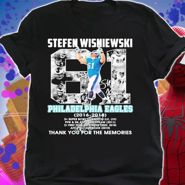 Stefen Wisniewski Philadelphia Eagles 2016-2018 signature shirt