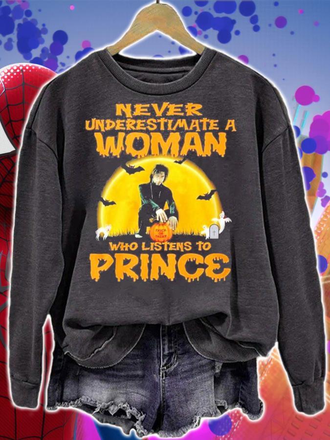 Trick Or Treat Never underestimate a woman who listens to price Halloween shirt sweatshirt