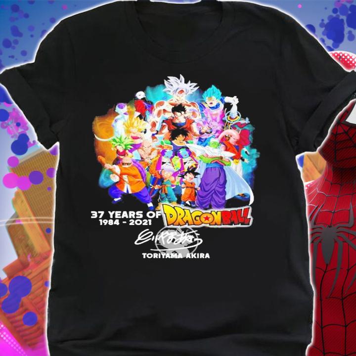 37 years of Dragon Ball 1984 2021 Toriyama Akira signature shirt