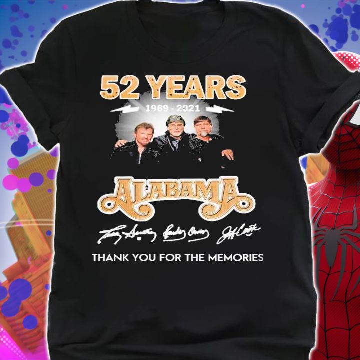 52 years 1969 2021 Alabama thank you for the memories shirt