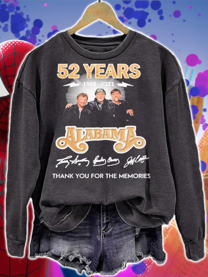 52 years 1969 2021 Alabama thank you for the memories shirt