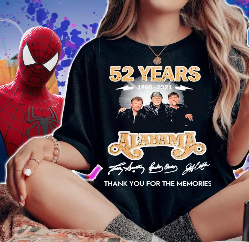 52 years 1969 2021 Alabama thank you for the memories shirt