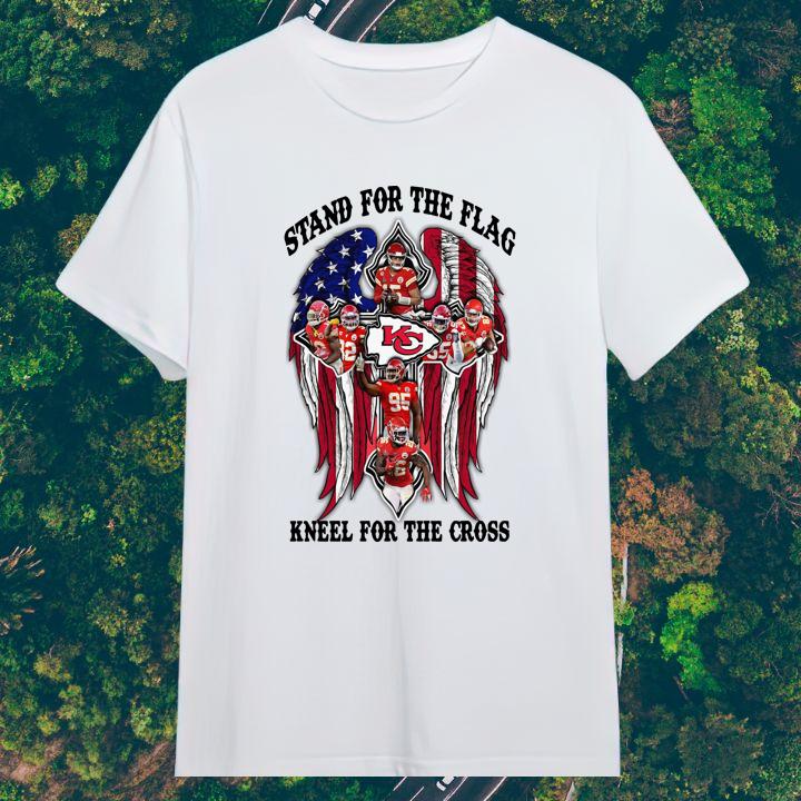 Official Kansas City Chiefs Stand For The Flag Kneel For The Cross T-Shirt