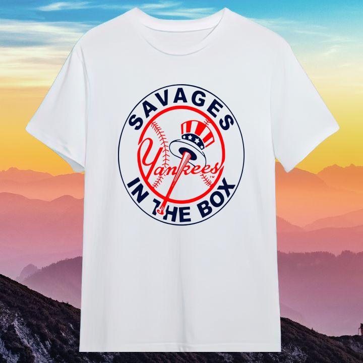 Funny Savages In The Box New York Yankees Baseball T-Shirt