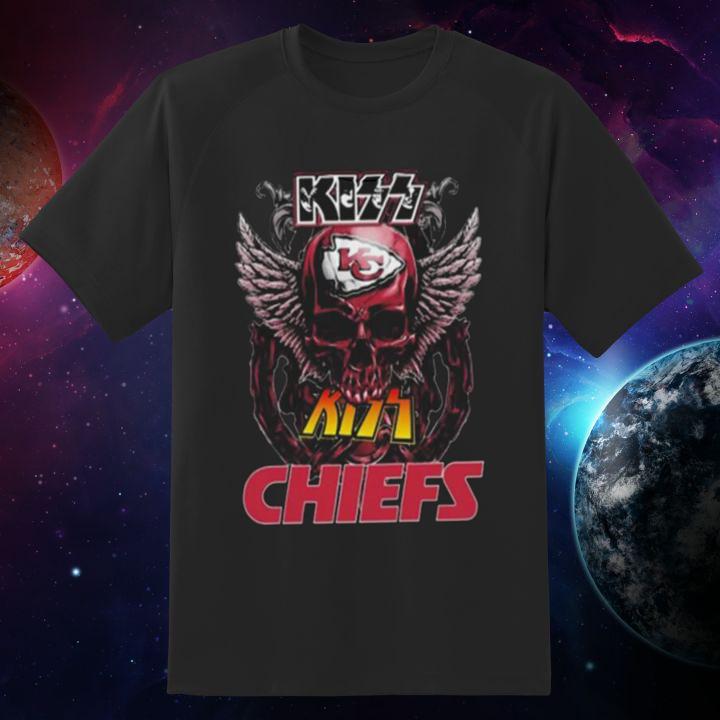 Personalized Skull Kiss Rock Band Kansas City Chiefs T-Shirt