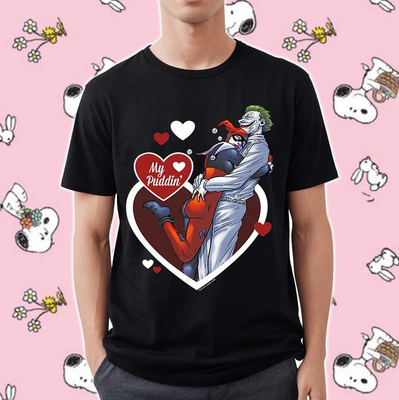 Premium Joker Harley Quinn My Puddin' Dc Comics Valentine'S Day T-Shirt