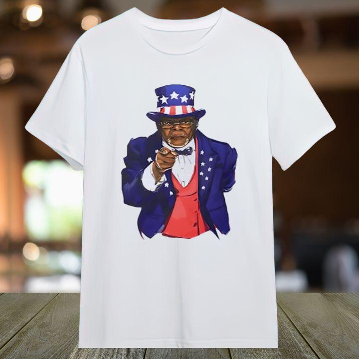 Samuel L. Jackson Uncle Sam Super Bowl Lix Halftime Show T-Shirt