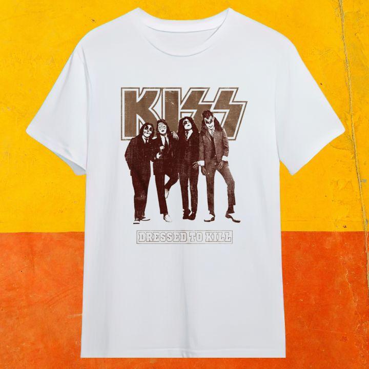 Kiss Rock Band Dressed To Kill Album Cover Heavy Metal T-Shirt