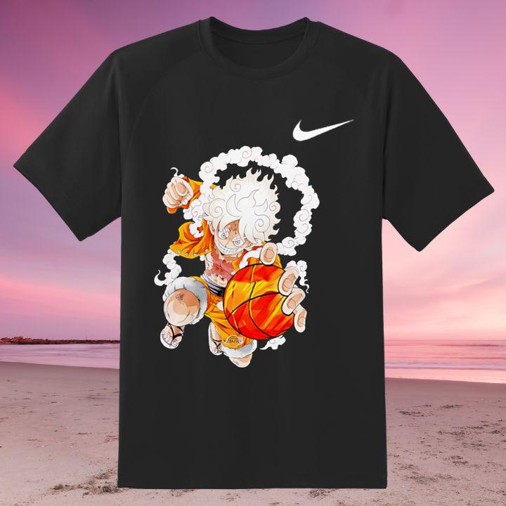Luffy Gear 5 Los Angeles Lakers One Piece Parody Basketball T-Shirt