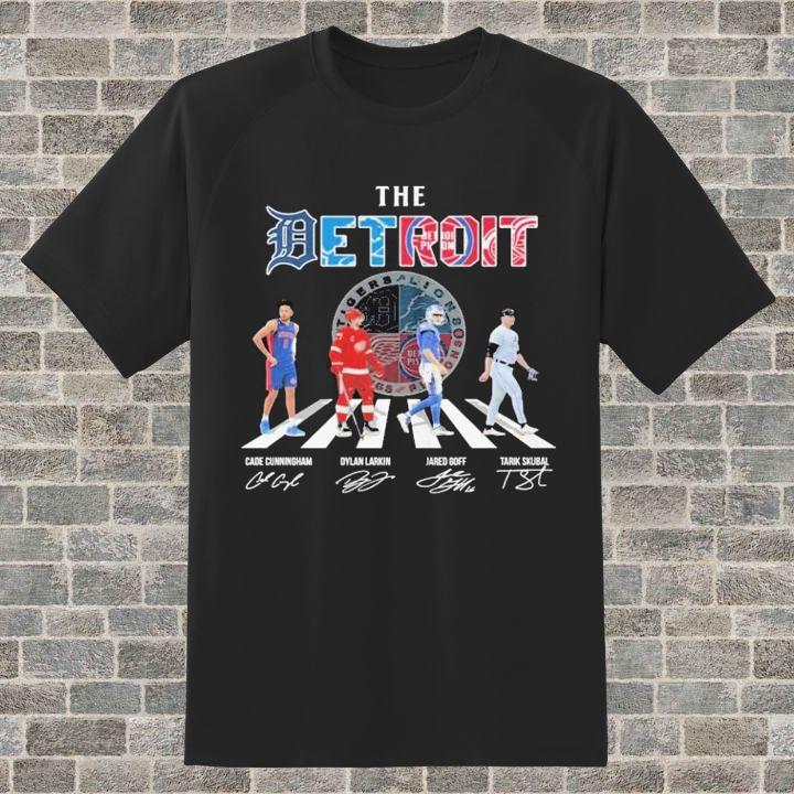 The Detroit Sports Teams Abbey Road Detroit Tigers Lions Pistons Red Wings T-Shirt