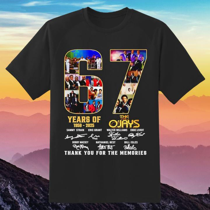The O'Jays 67 Year Of 1958-2025 Signatures Thank You For The Memories T-Shirt
