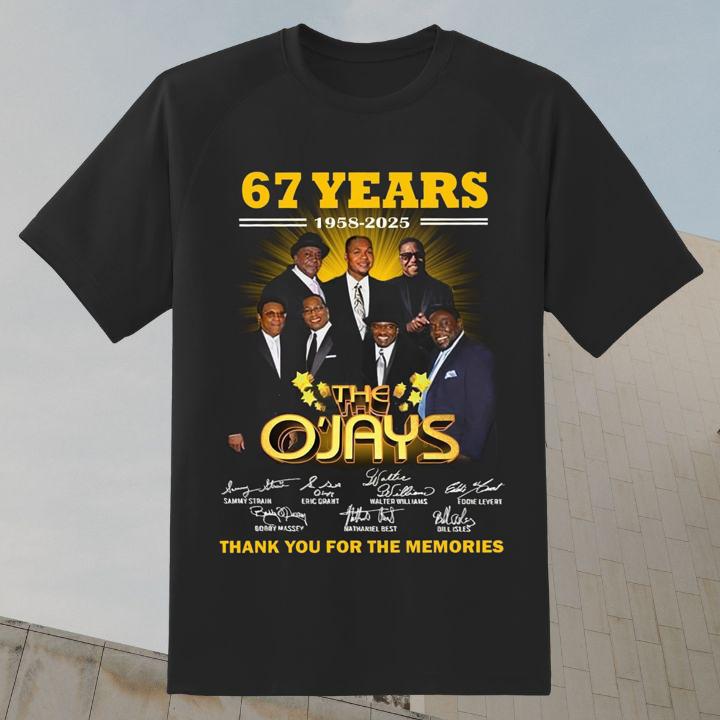 The O'Jays 67Th Anniversary 1958-2025 Signed Thank You Memories T-Shirt