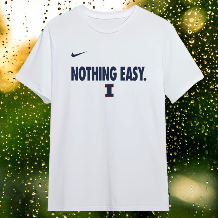 Official Nothing Easy Illinois Fighting Illini Nike Logo T-Shirt