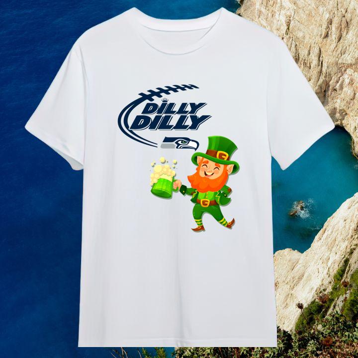 St. Patricks Day Seattle Seahawks Leprechaun Irish Dilly Dilly T-Shirt