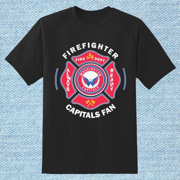 Fire Dept Washington Capitals Logo Hockey Firefighter T-Shirt